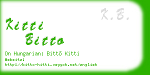 kitti bitto business card